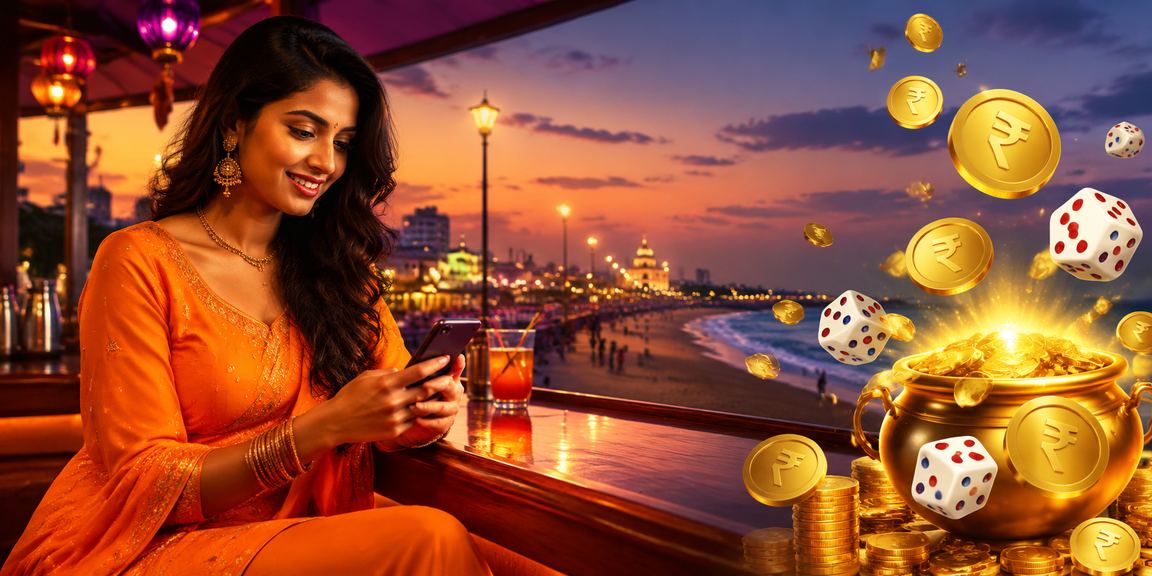Rupee currency and dice representing online payments for betting in Chennai