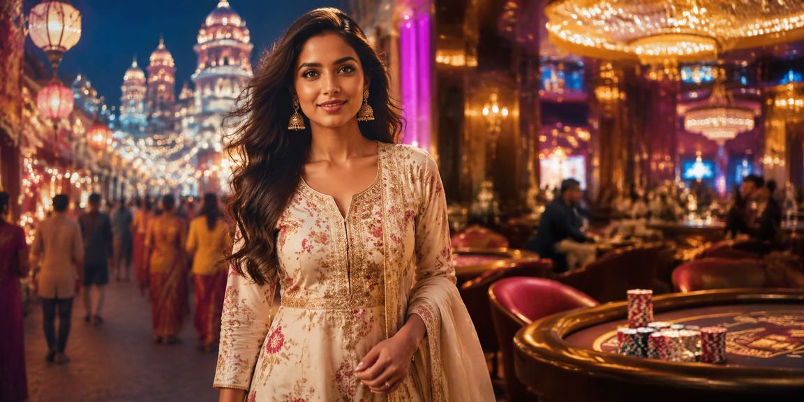 Indian woman managing online betting payments via mobile wallet in traditional wear
